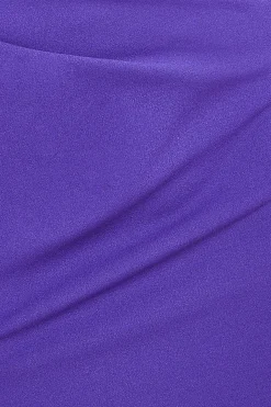 Maxi Dresses^* One Shoulder Front Split Scuba Maxi Purple