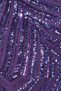Maxi Dresses^* One Shoulder Sequin Maxi Dress Purple