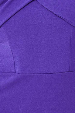 Maxi Dresses^* Pleated Bardot Scuba Maxi Dress Purple