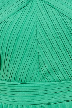 Midi Dresses^* Pleated Bodice Chiffon Tiered Midi Green
