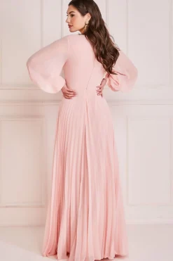 Maxi Dresses^* Pleated Skirt Chiffon Maxi Blush