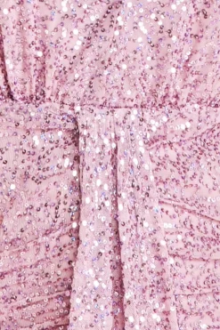 Maxi Dresses^* Plunge V-Neck Sequin Maxi Blush