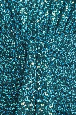 Maxi Dresses^* Plunge V-Neck Sequin Maxi Emerald