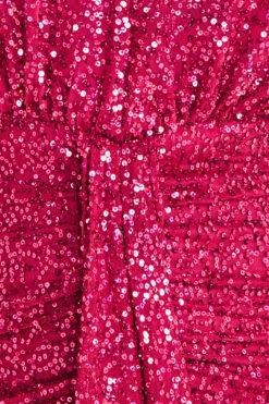 Maxi Dresses^* Plunge V-Neck Sequin Maxi Burgundy