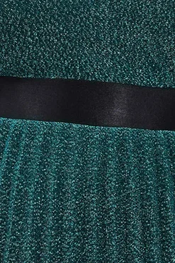 Maxi Dresses^* Plus Bardot Pleated Skirt Maxi Dress Green Emerald