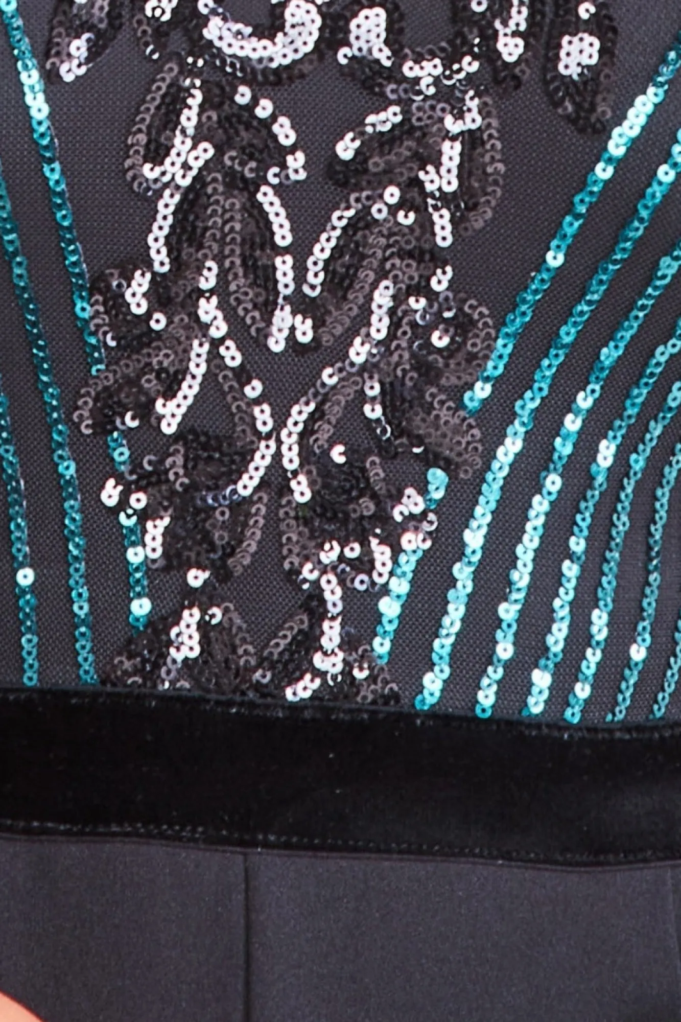 Jumpsuits^* Plus Sequin & Mesh Jumpsuit - Emerald Green