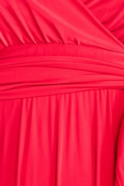 Maxi Dresses^* Plus Wrap Front Maxi With Flutter Sleeves Red