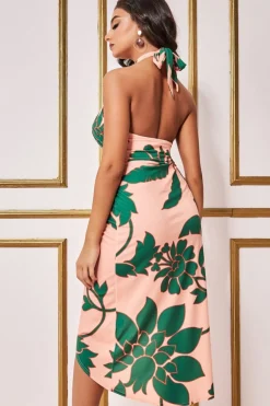 Midi Dresses^* Printed Crossover Midi Green