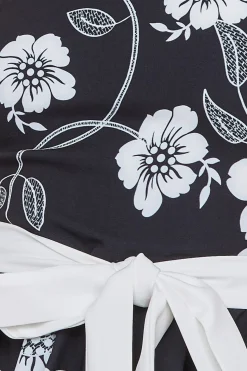 Midi Dresses^* Printed Off The Shoulder Midi Dress Black