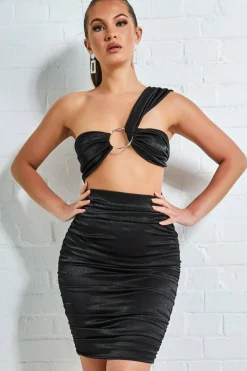 Crop Tops^* Ring Detail Bralette Black