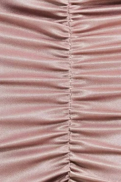 Skirts^* Ruched Satin Mini Skirt Champagne