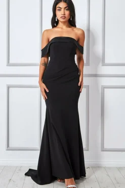 Maxi Dresses^* Satin Band Bandeau Maxi Dress Black