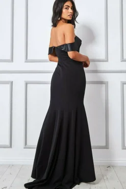 Maxi Dresses^* Satin Band Bandeau Maxi Dress Black