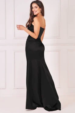 Maxi Dresses^* Satin Bandeau Maxi Dress Black