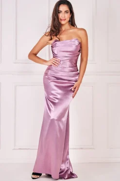 Maxi Dresses^* Satin Bandeau Maxi Dress Blush