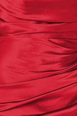 Maxi Dresses^* Satin Bandeau Maxi Dress Red