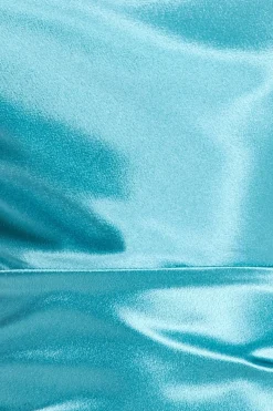Maxi Dresses^* Satin Cowl Neck With Strappy Back Maxi Aqua