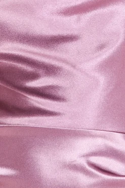 Maxi Dresses^* Satin Cowl Neck With Strappy Back Maxi Pink