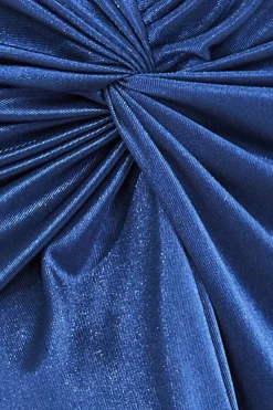 Skirts^* Satin Knotted Midi Skirt Navy