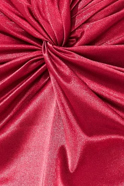 Skirts^* Satin Knotted Midi Skirt Wine
