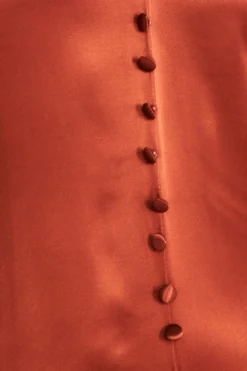 Maxi Dresses^* Satin Viscose Front Split Maxi Brown