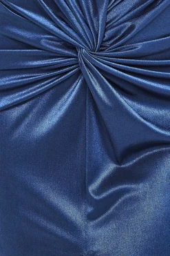 Midi Dresses^* Satin Wrap Knotted Midi Dress Navy
