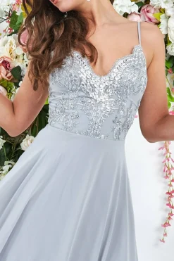 Maxi Dresses^* Scallop Lace Chiffon Maxi Grey
