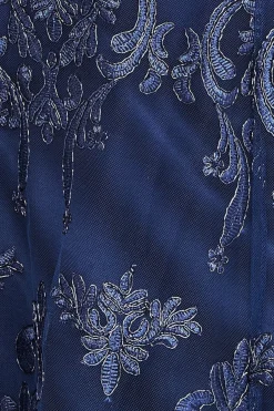 Midi Dresses^* Scalloped Lace Dipped Hem Midi Dress Navy