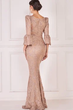 Maxi Dresses^* Scalloped Lace Maxi Dress Champagne