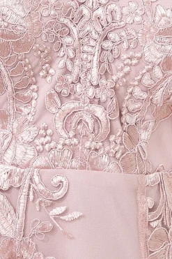 Midi Dresses^* Scalloped Neck Lace Midi Dress Blush