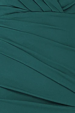 Midi Dresses^* Scuba Bardot Pleated Midi Dress Green Emerald