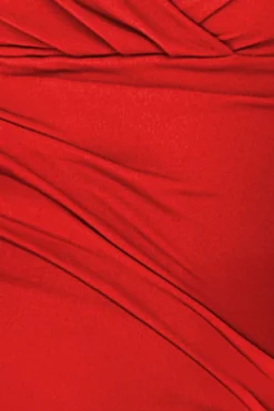 Midi Dresses^* Scuba Bardot Pleated Midi Dress Red