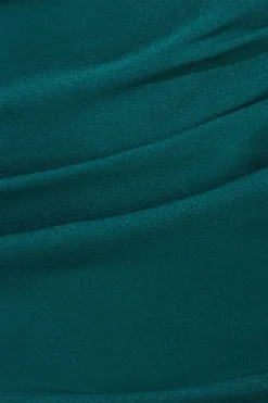 Midi Dresses^* Scuba Crepe Off The Shoulder Midi Green Emerald