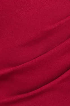 Maxi Dresses^* Scuba Crepe Off The Shoulder Maxi Wine