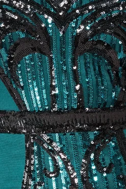 Maxi Dresses^* Sequin & Mesh Embroidered Maxi Emerald