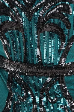 Midi Dresses^* Sequin & Mesh Embroidered Midi Green Emerald