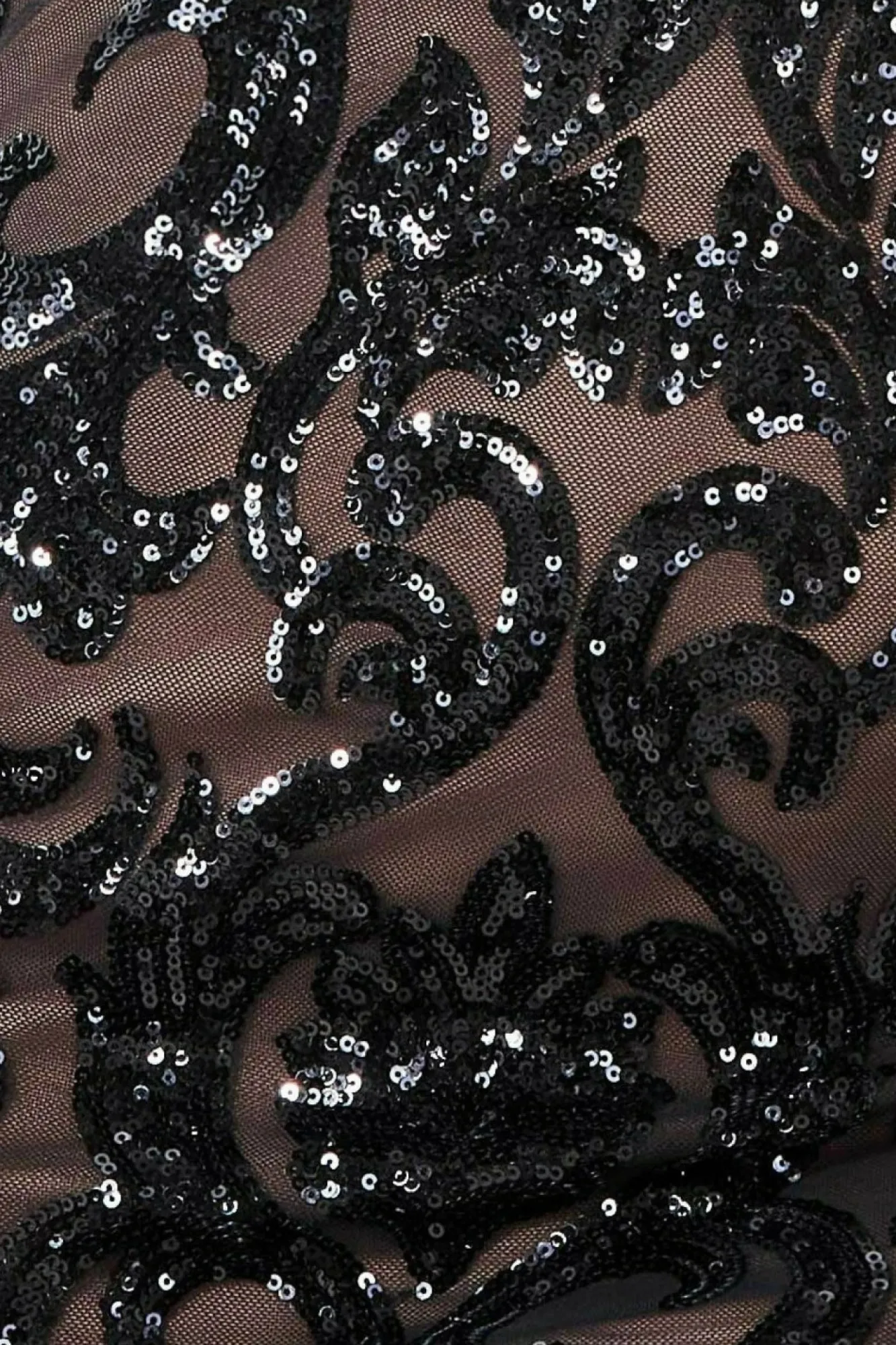 Midi Dresses^* Sequin & Mesh Midi Dress Black