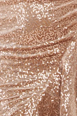 Maxi Dresses^* Sequin & Velvet Bardot High Low Maxi Champagne
