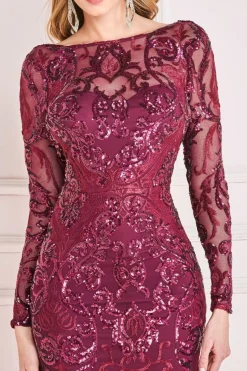 Maxi Dresses^* Sequin Cowl Back Maxi Burgundy