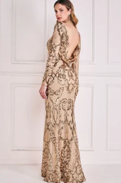 Maxi Dresses^* Sequin Cowl Back Maxi Champagne