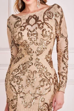 Maxi Dresses^* Sequin Cowl Back Maxi Champagne
