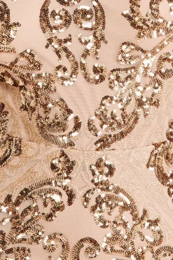 Maxi Dresses^* Sequin Cowl Back Maxi Champagne
