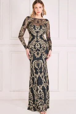 Maxi Dresses^* Sequin Cowl Back Maxi Black
