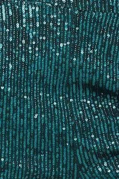 Trousers^* Sequin Cuffed Ankle Trouser Emerald