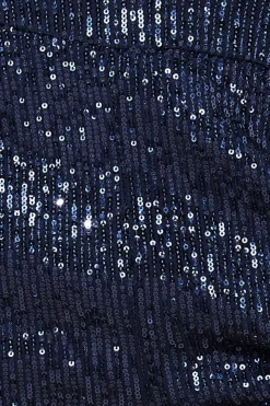 Trousers^* Sequin Cuffed Ankle Trouser Navy