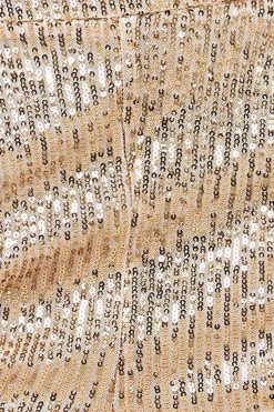 Trousers^* Sequin Cuffed Ankle Trouser Gold