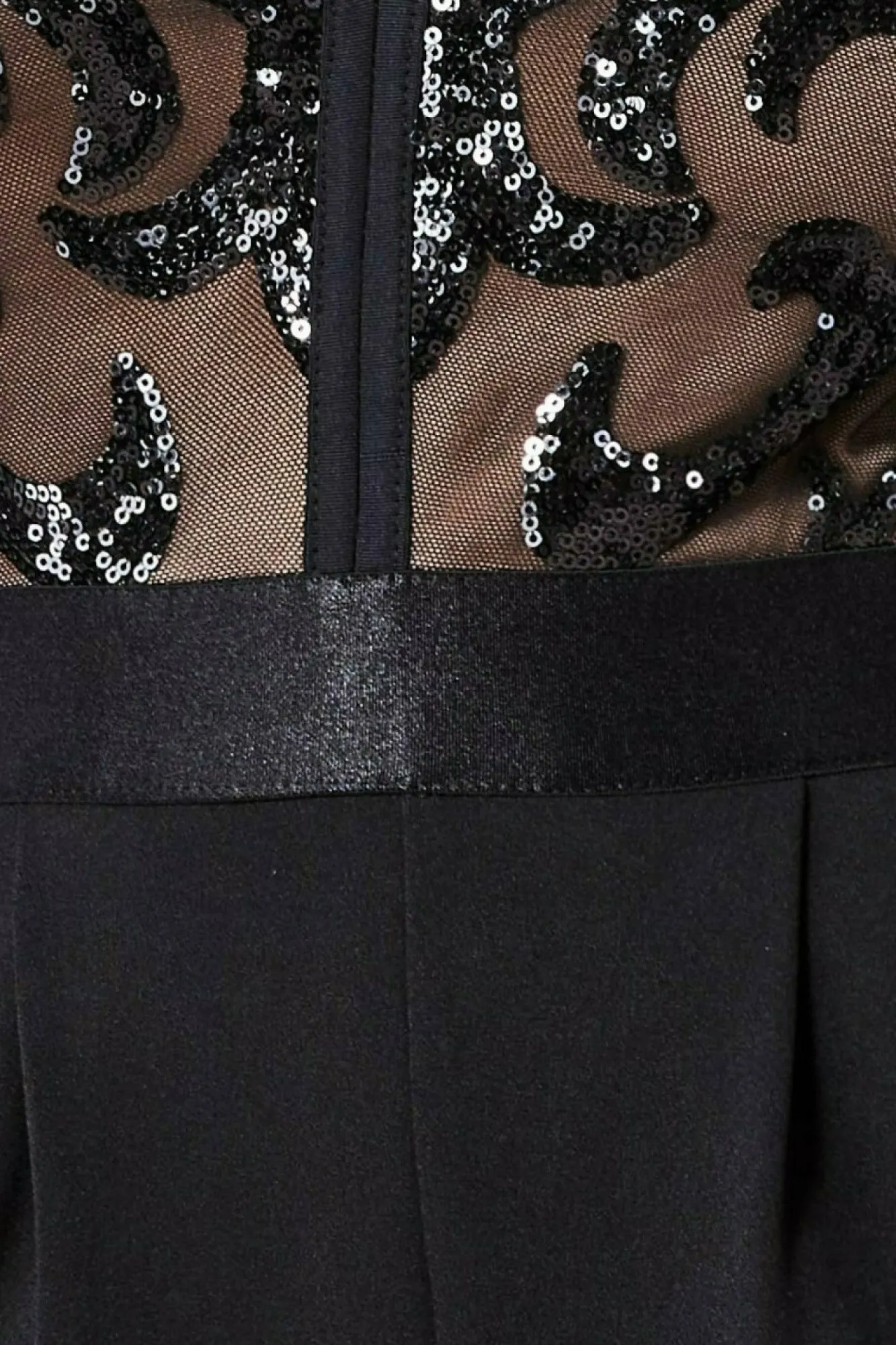 Jumpsuits^* Sequin Mesh Jumpsuit Black
