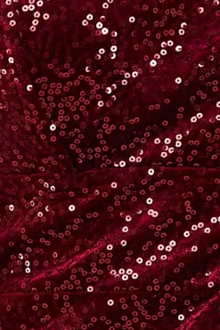 Maxi Dresses^* Sequin Velvet Bandeau Maxi Dress Wine