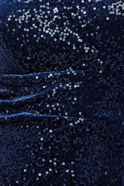 Maxi Dresses^* Sequin Velvet Bandeau Maxi Dress Navy