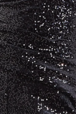 Jumpsuits^* Sequin Velvet Bardot Jumpsuit Black